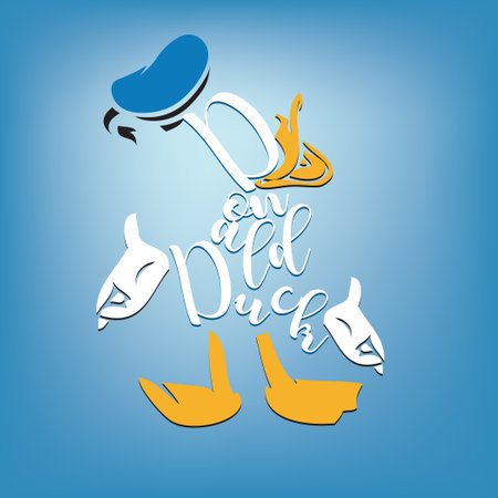 Cartoon classic character cheerful duckling. Vector illustrationのイラスト素材