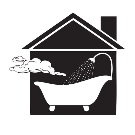 A room with a bath and steam for taking water procedures.のイラスト素材