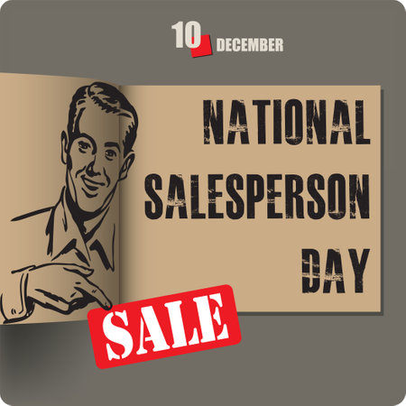Album spread with a date in December - National Salesperson Dayのイラスト素材