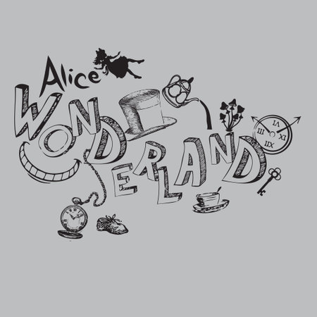 Banner for the theme of the Wonderland. Vector illustrationのイラスト素材