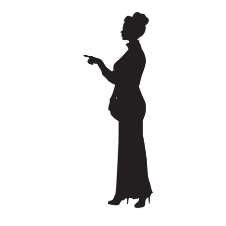 The woman educator points her finger sternly. Vector illustration.のイラスト素材