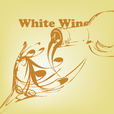 Poster for the classic alcoholic drink White Wineのイラスト素材