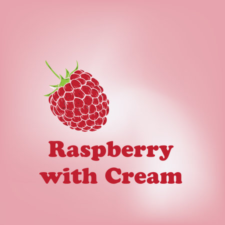 Delicate culinary dessert Raspberry with creamのイラスト素材