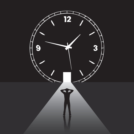 Vector illustration on the theme of Procrastination with postponing things for laterのイラスト素材