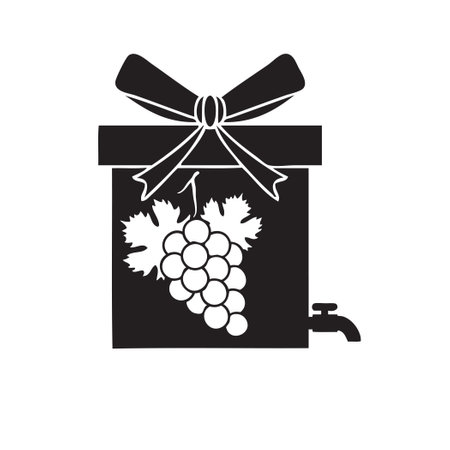 Gift box tied with ribbon Box Wineのイラスト素材