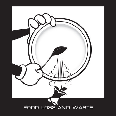 Creative illustration on the theme of Food Loss and Wasteのイラスト素材