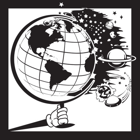Vector creative associative illustration on the theme of spaceのイラスト素材