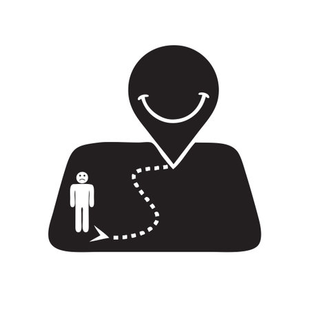 Good mood direction with smile symbolのイラスト素材