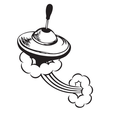 Top Spinning toy in motion. Vector illustration.のイラスト素材