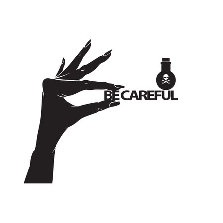 Vector illustration with a call to be carefulのイラスト素材