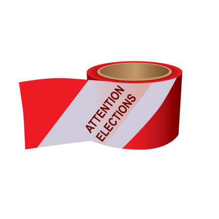 Warning red and white fencing tape - Attention Electionsのイラスト素材