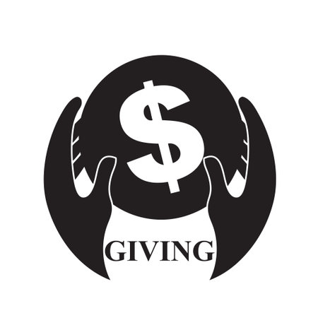 Hands with Giving money. Vector illustration.のイラスト素材