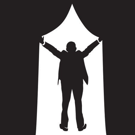 Illustrating More Good Today with the curtains openのイラスト素材