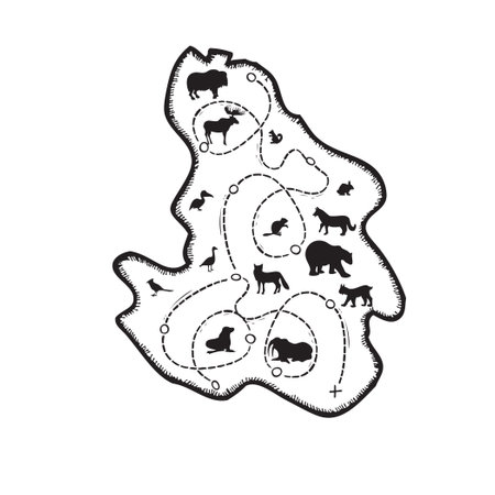 Abstract map of movement around the zooのイラスト素材