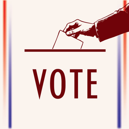 Laconic voting poster hand-drawn vector image without AI