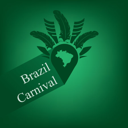 Vector creative pointer for Brazil Carnival maps with carnival maskのイラスト素材