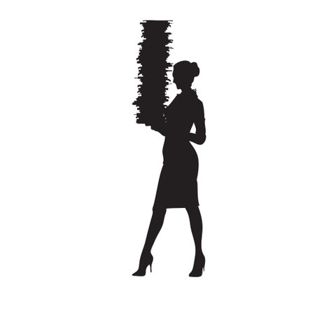 Woman with stack of documentsのイラスト素材