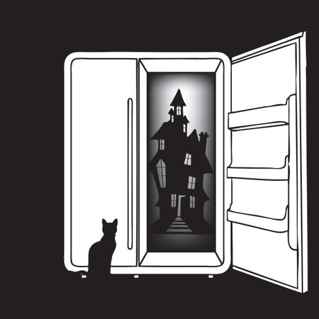 Haunted Refrigerator Night is dedicated to Halloweenのイラスト素材