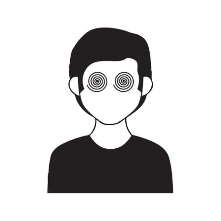 Consequences of hypnotic influence on a person in the form of spirals.のイラスト素材