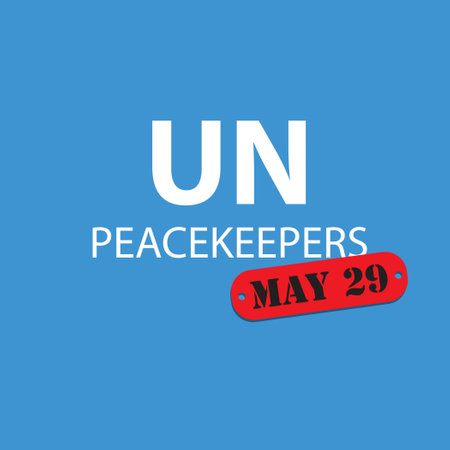 UN Peacekeepers Day is celebrated at the end of Mayのイラスト素材