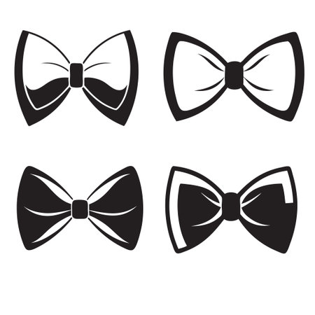 Four options for classic bow ties. Vector illustrationのイラスト素材