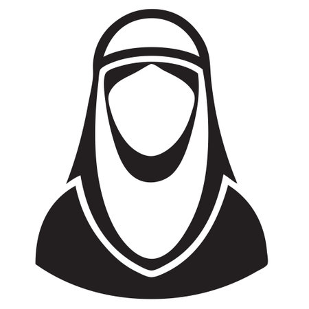 Woman in a headdress typical of the Emirates. Vector illustrationのイラスト素材