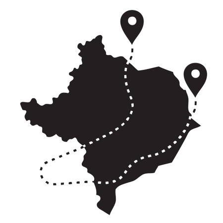 Route on the map from one point to another. Vector illustrationのイラスト素材