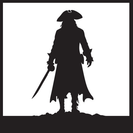 Classic pirate of the eighteenth century. Vector illustration.のイラスト素材
