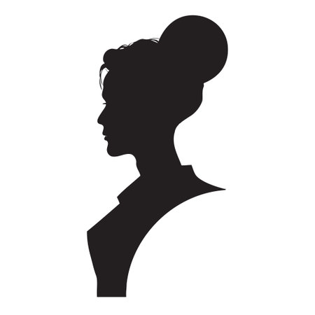 Female face silhouette from the side. Vector illustration without using AI.のイラスト素材