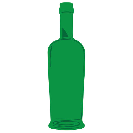 Large wine bottle. Vector illustrationのイラスト素材