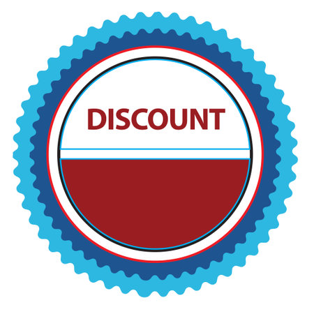 Round discount promotional label. Vector illustration.のイラスト素材
