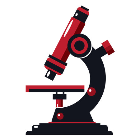 Simple laboratory microscope for basic research. Vector illustrationのイラスト素材
