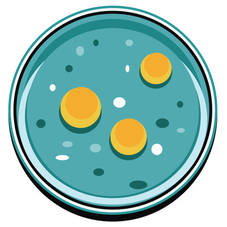 Laboratory petri dish with bacteria. Vector illustrationのイラスト素材