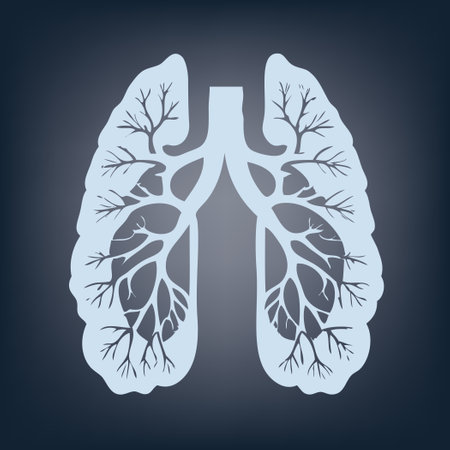 Lung Health on fluorography. Vector illustration.のイラスト素材