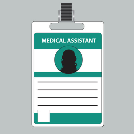 Medical Assistant employee identification card. Vector illustration.のイラスト素材