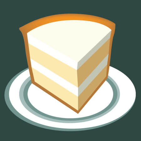 Multilayer Cream Pie on a plate. Vector illustration.