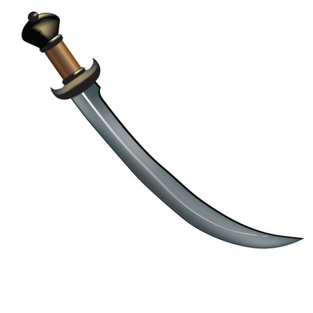 Heavy pirate saber. Vector illustration.のイラスト素材