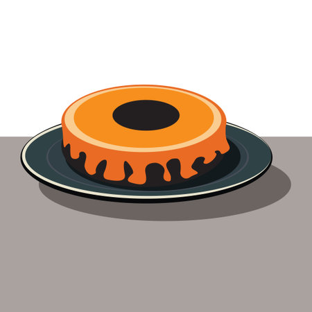 A festive cake in Halloween colors. Vector illustration.のイラスト素材