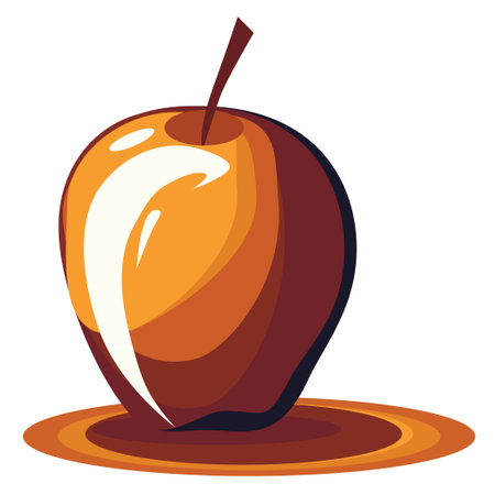Caramel apple Halloween treat. Vector illustration.のイラスト素材