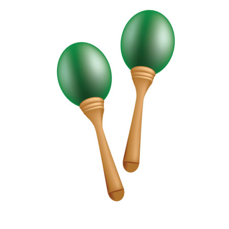 Set of musical instrument maracas. Vector illustration.のイラスト素材