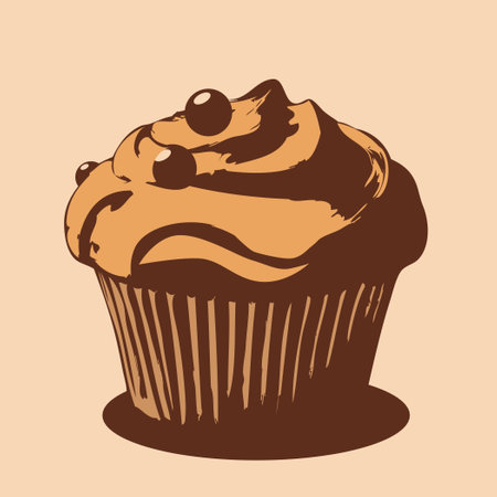 A traditional treat is the Oatmeal Muffin. Vector illustration