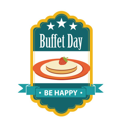 January Buffet Day event label. Vector illustrationのイラスト素材