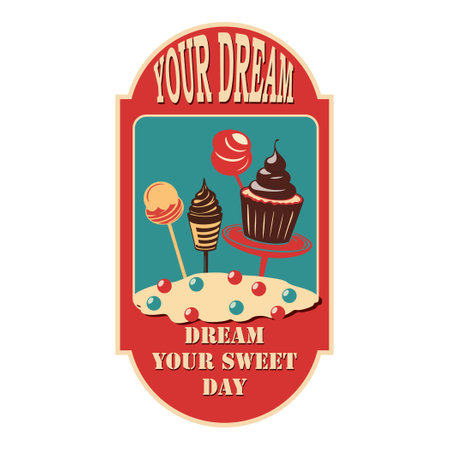 Dream Your Sweet Day date label, vector illustrationのイラスト素材