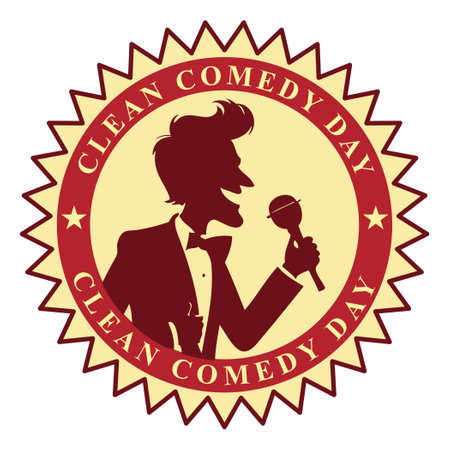 Sticker for calendar date Clean Comedy Day, vector illustrationのイラスト素材