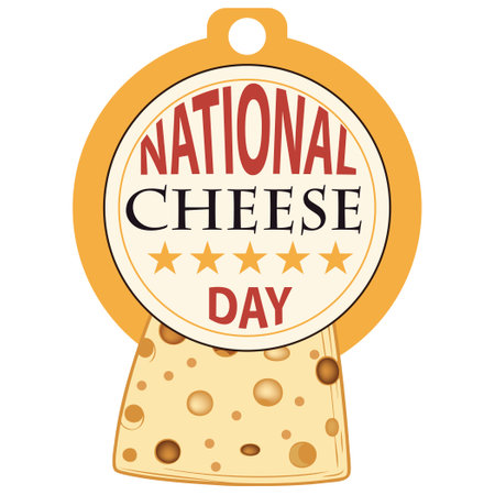 Cheese Day tag for festive event, vector illustration