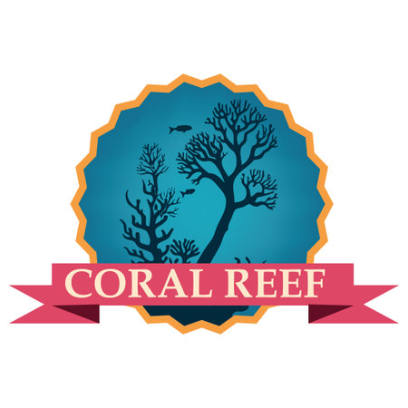 Sticker for Coral Reef, vector illustrationのイラスト素材