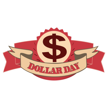 Sticker for the financial event National Dollar Day, vector illustrationのイラスト素材