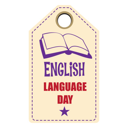 English Language Day event label, vector illustrationのイラスト素材