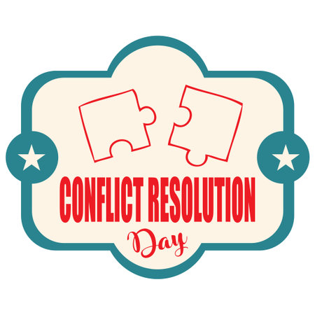 Conflict Resolution Day sticker, vector illustrationのイラスト素材
