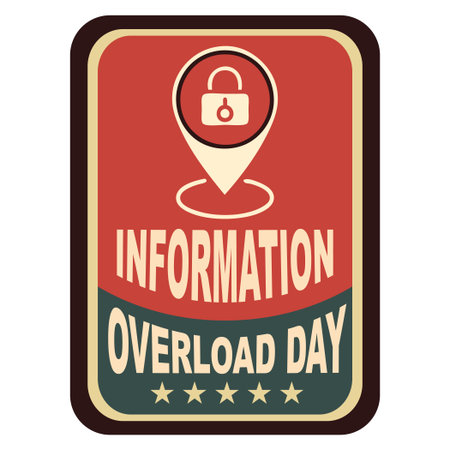 Information Overload Day tag, vector illustrationのイラスト素材